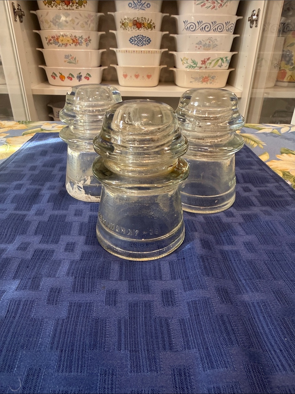 Clear Glass Vintage Hemingray Insulator - Set of 3